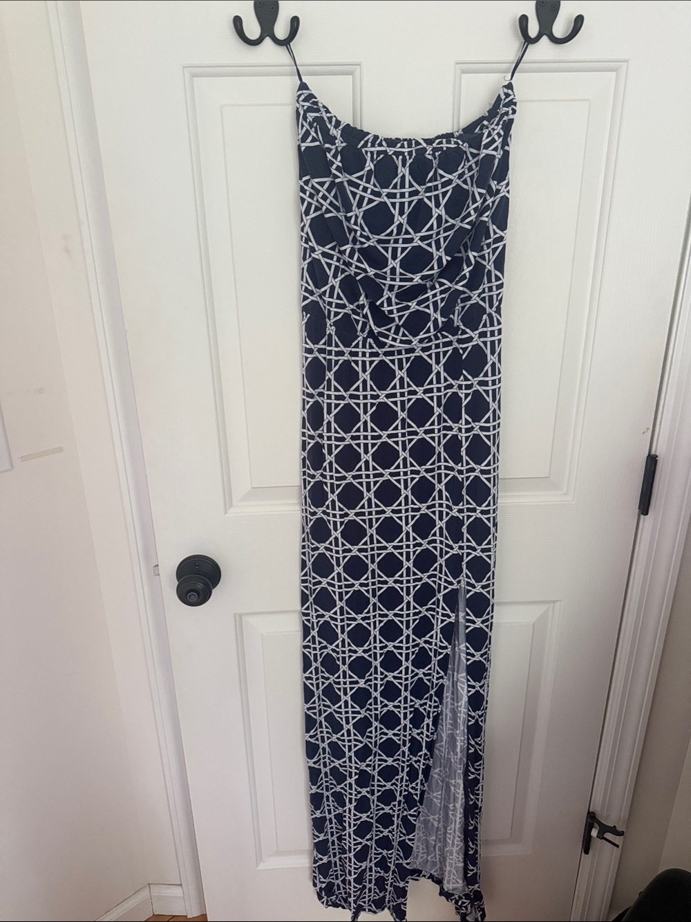 Tart Navy and White Geometric Maxi Dress